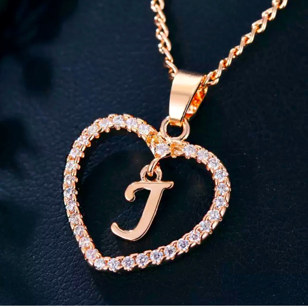 J Heart Gold Necklace